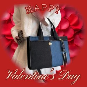 Unbranded Patchwork Denim Tote Bag Adjustable Guitar Strap Approx 13"x4"x9" NWOT